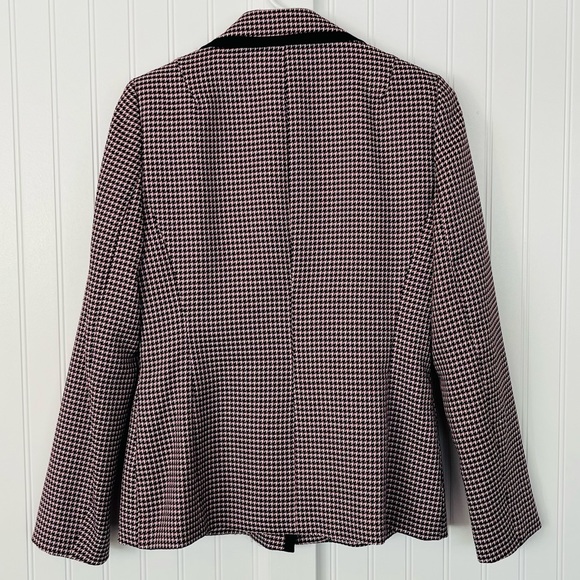 Vintage 90s Pink and Black Houndstooth Blazer Jacket Chanel Style Clueless Suit - Picture 10 of 15